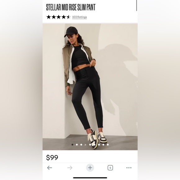 NWOT Athleta Stellar Trouser black pants size 6 - Picture 6 of 13